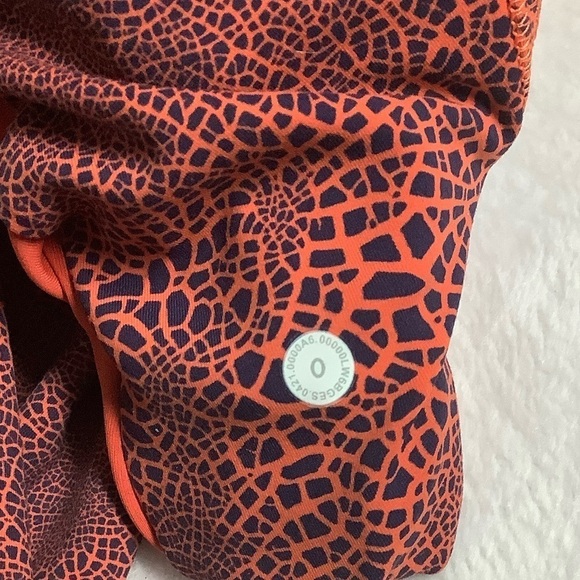 Lululemon Invigorate High-Rise Crop Leggings Crackle Glaze Vintage Orange Sz 0 - Picture 5 of 9